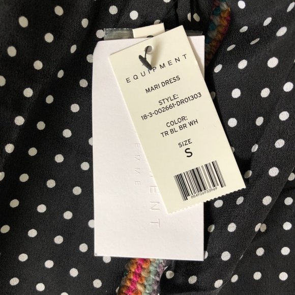 Black Polka Dot Equipment Dress - Picture 4 of 7